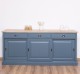 Sideboard with 3 sliding doors, 3 drawers, oak top, BAS