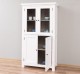 Kitchen cabinet with display case and 2 panel doors in rustic style