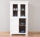 Kitchen cabinet with display case and 2 panel doors in rustic style