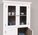 Kitchen cabinet with display case and 2 panel doors in rustic style