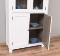 Kitchen cabinet with display case and 2 panel doors in rustic style