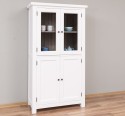 Kitchen cabinet with display case and 2 panel doors in rustic style