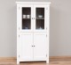 Kitchen cabinet with display case and 2 panel doors in rustic style