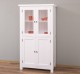 Kitchen cabinet with display case and 2 panel doors in rustic style