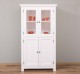 Kitchen cabinet with display case and 2 panel doors in rustic style