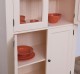 Kitchen cabinet with display case and 2 panel doors in rustic style