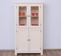 Kitchen cabinet with display case and 2 panel doors in rustic style