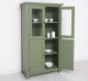 Kitchen cabinet with display case and 2 panel doors in rustic style