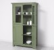 Kitchen cabinet with display case and 2 panel doors in rustic style