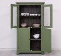 Kitchen cabinet with display case and 2 panel doors in rustic style