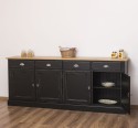 Buffet with 4 doors, 4 drawers, oak top, BAS