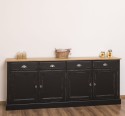 Buffet with 4 doors, 4 drawers, oak top, BAS