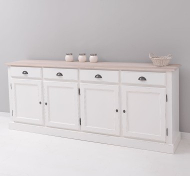 Buffet with 4 doors, 4 drawers, oak top, BAS