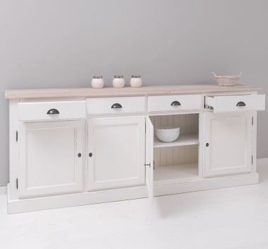 Buffet with 4 doors, 4 drawers, oak top, BAS