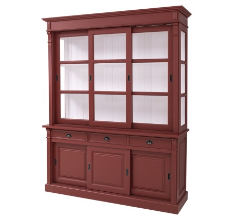 Display cabinet, 6 sliding doors, 3 drawers, BAS + SUP