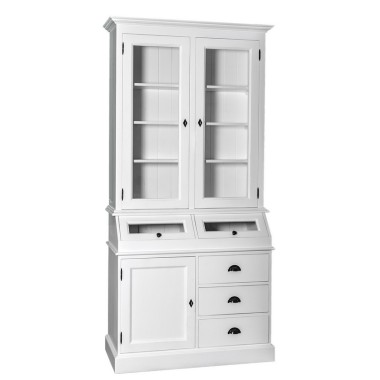 Sideboard with 1 door, 3 drawers, 2 compartments with glass door BAS + 2 glass doors SUP