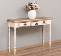 Console with turned legs, 3 drawers, oak top