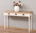 Console with turned legs, 3 drawers, oak top