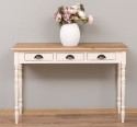 Console with turned legs, 3 drawers, oak top