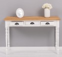 Console with turned legs, 3 drawers, oak top