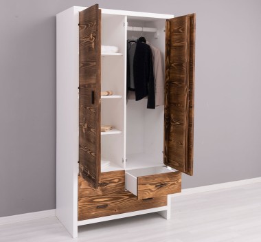 Wardrobe 2 doors 3 drawers "Rustic Haven"