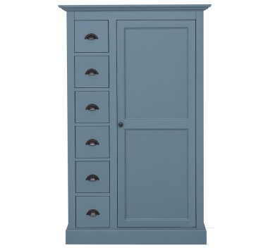 Wardrobe with 1 door, 6 drawers