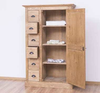 Wardrobe with 1 door, 6 drawers