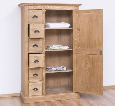 Wardrobe with 1 door, 6 drawers