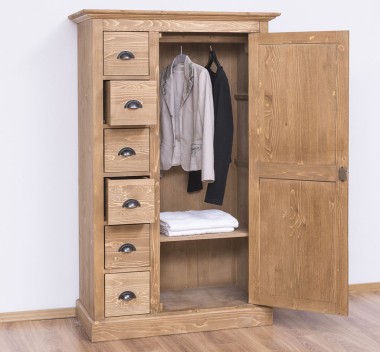 Wardrobe with 1 door, 6 drawers