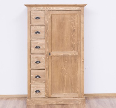 Wardrobe with 1 door, 6 drawers