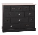 Chest of drawers with 13 drawers, oak top