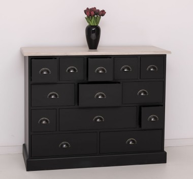 Chest of drawers with 13 drawers, oak top