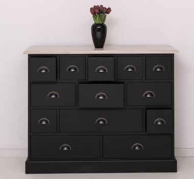 Chest of drawers with 13 drawers, oak top