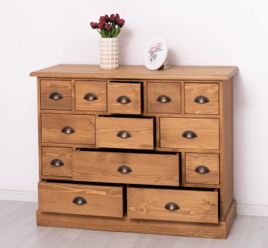 Chest of drawers with 13 drawers, oak top