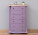 Wardrobe with 6 curved drawers, oak top, Directoire Collection