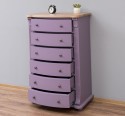 Wardrobe with 6 curved drawers, oak top, Directoire Collection