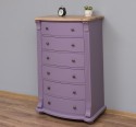 Wardrobe with 6 curved drawers, oak top, Directoire Collection