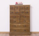 Chest with 14 drawers, oak top