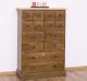 Chest with 14 drawers, oak top