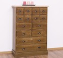 Chest with 14 drawers, oak top