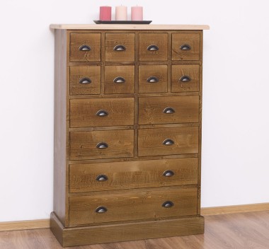 Chest with 14 drawers, oak top