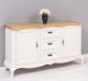 Chic sideboard 2 doors + 3 drawers, oak top, drawers on metal rails with soft close