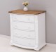 Chest of drawers with 4 curved drawers, oak top, Directoire Collection