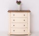 Chest of drawers with 4 curved drawers, oak top, Directoire Collection