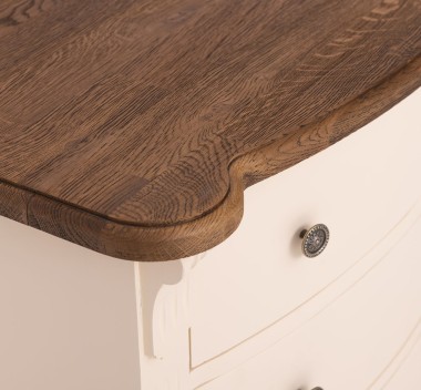 Chest of drawers with 4 curved drawers, oak top, Directoire Collection