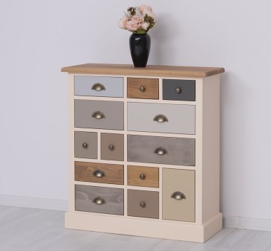 Dresser with 13 drawers, oak top