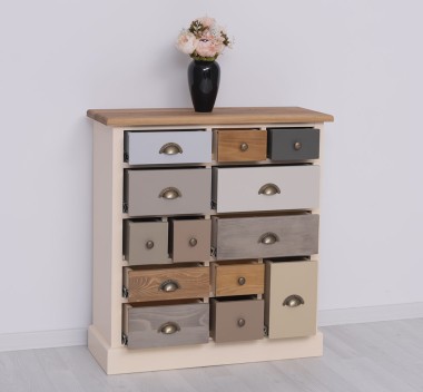 Dresser with 13 drawers, oak top