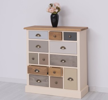 Dresser with 13 drawers, oak top