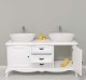 Chic bathroom furniture for vessel sink with 2 doors and 3 drawers, sinks included in the price - Color_P004 - PAINT