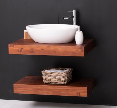 Pine tops with dim. 90x50/40x10, with metal suports, sink include in price - Color_P081 - LACQURED & PAINT